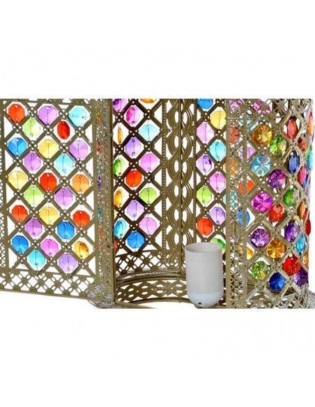 LAMPARA DE SOBREMESA METAL Y VIDRIO MULTICOLOR 40x25.5
