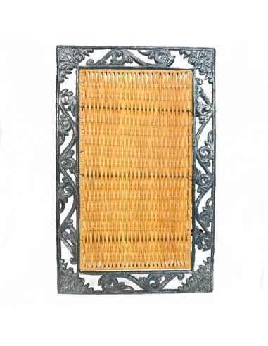 MESA AUXILIAR METAL-RATTAN 53x62