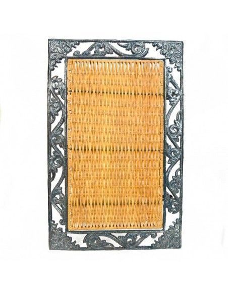 MESA AUXILIAR METAL-RATTAN 53x62