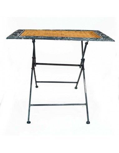 MESA AUXILIAR METAL-RATTAN 53x62