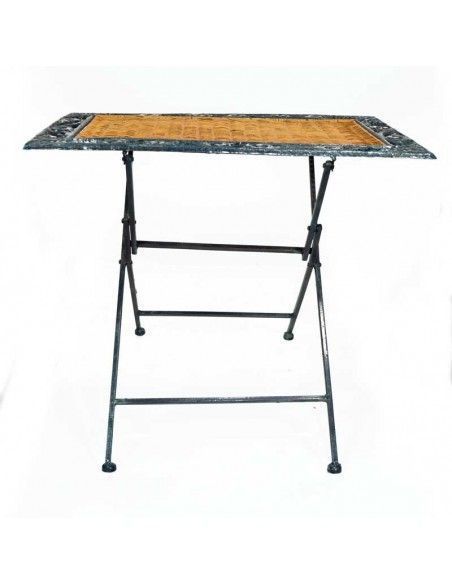MESA AUXILIAR METAL-RATTAN 53x62