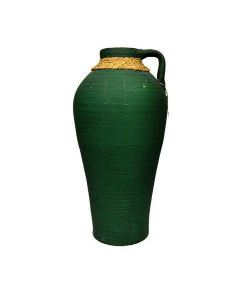 JARRON DE CERAMICA VERDE ESPARTO