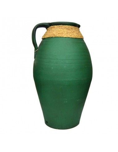 JARRON DE CERAMICA VERDE ESPARTO