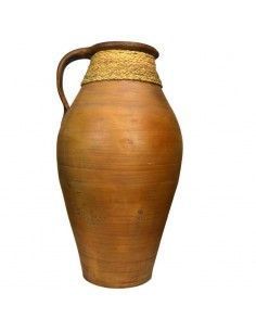 JARRON DE CERAMICA VERDE ESPARTO