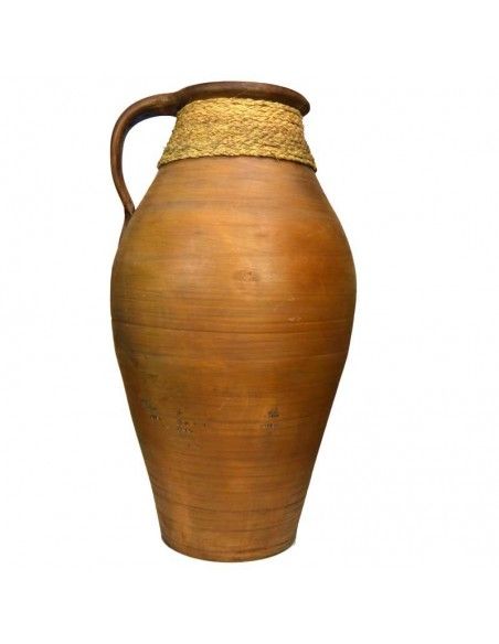 JARRON DE CERAMICA VERDE ESPARTO