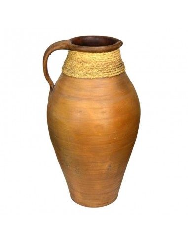 JARRON DE CERAMICA VERDE ESPARTO