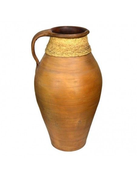 JARRON DE CERAMICA VERDE ESPARTO