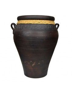 TINAJA GRANDE DE CERAMICA Y ESPARTO