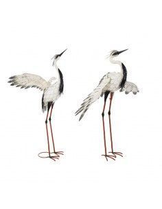 FIGURA GARZA BLANCA METAL 108x88