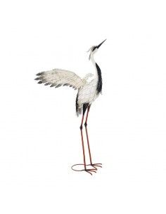 FIGURA GARZA BLANCA METAL 108x88 2