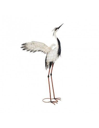 FIGURA GARZA BLANCA METAL 108x88