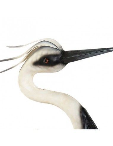 FIGURA GARZA BLANCA METAL 108x88