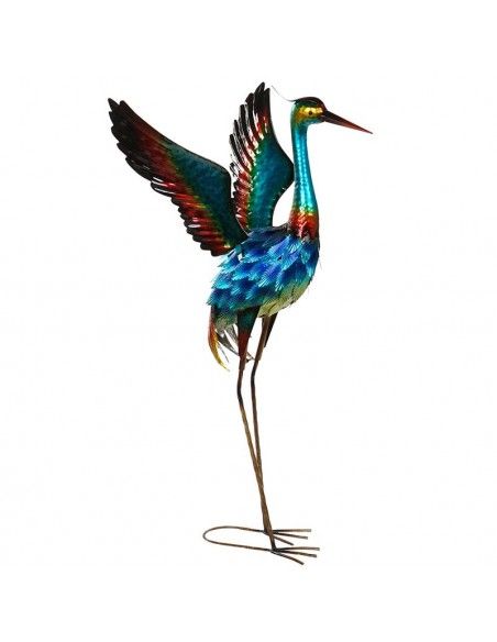 FIGURA GARZA BLANCA METAL 108x88