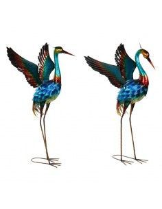 FIGURA GARZA BLANCA METAL 108x88