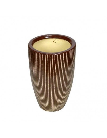 JARRON DE CERAMICA MARRON - BEIGE