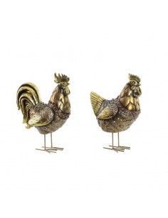 SET DOS FIGURAS DE GALLO 28.5x23