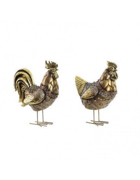 SET DOS FIGURAS DE GALLO 28.5x23