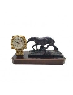 RELOJ SOBREMESA CON FIGURA DE GALGOS 14x28