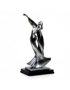 FIGURA BAILARINA RESINA PLATA 30x16 2