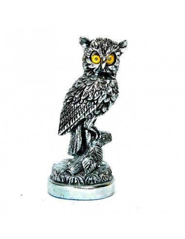 FIGURA BUHO PLATEADO