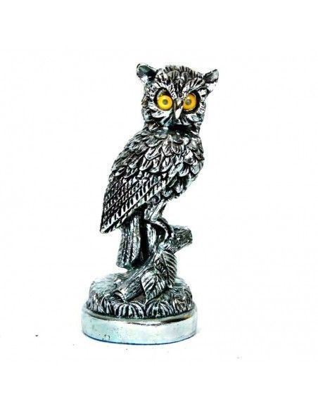 FIGURA BUHO PLATEADO