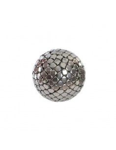 BOLA DE RESINA Y METAL TALLADO COLOR PLATA 10cm o 13cm 2