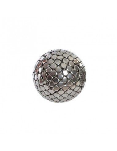 BOLA DE RESINA Y METAL TALLADO COLOR PLATA 10cm o 13cm