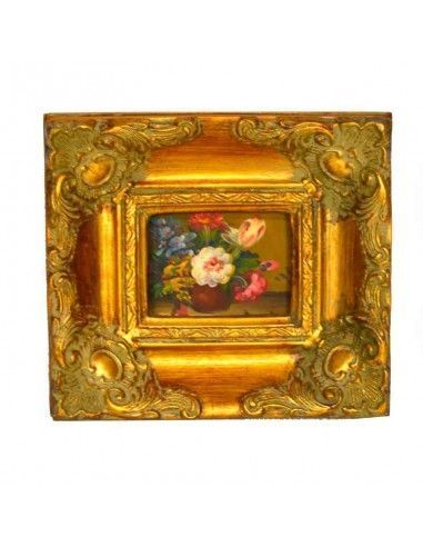 CUADRO CLASICO FLORES 15.5x17.5