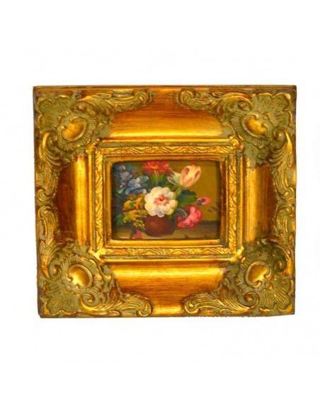 CUADRO CLASICO FLORES 15.5x17.5