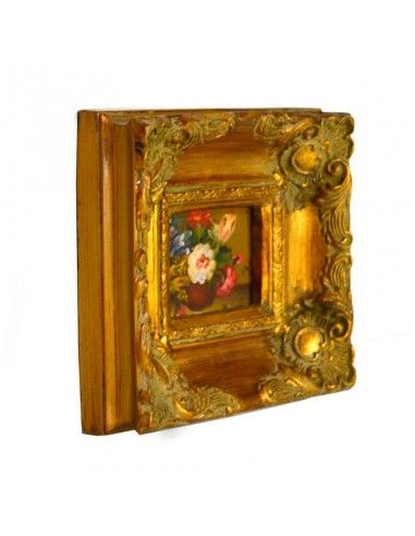 CUADRO CLASICO FLORES 15.5x17.5