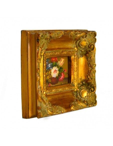 CUADRO CLASICO FLORES 15.5x17.5