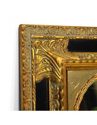 ESPEJO DE MADERA ORO 41x36