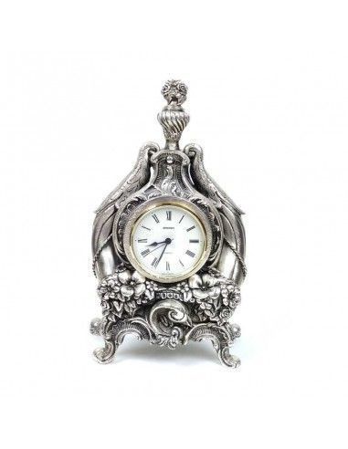 RELOJ DE SOBREMESA CON FIGURA DE PLATA