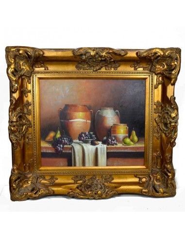 CUADRO CLASICO BODEGON FLORES 88x98