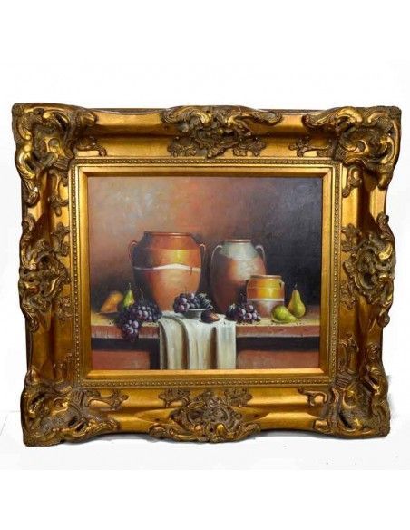 CUADRO CLASICO BODEGON FLORES 88x98