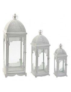 SET DE TRES FAROLES METAL 75x26