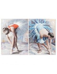 SET CUADROS LIENZO MUJER BAILARINA