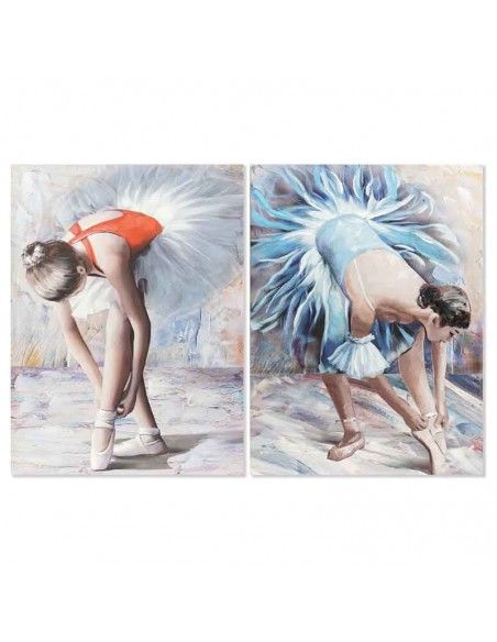 SET CUADROS LIENZO MUJER BAILARINA