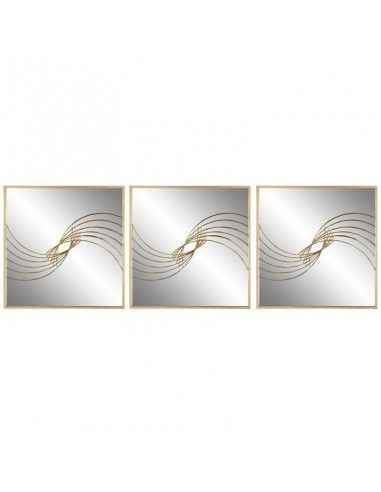 ESPEJO ORO ONDAS 50X50