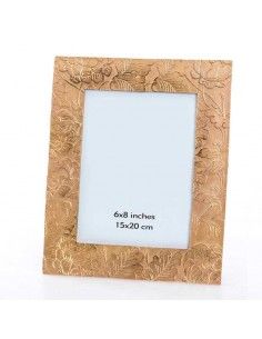 PORTAFOTO DORADO FLOR 10x15 o 15x20