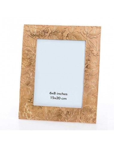 PORTAFOTO DORADO FLOR 10x15 o 15x20
