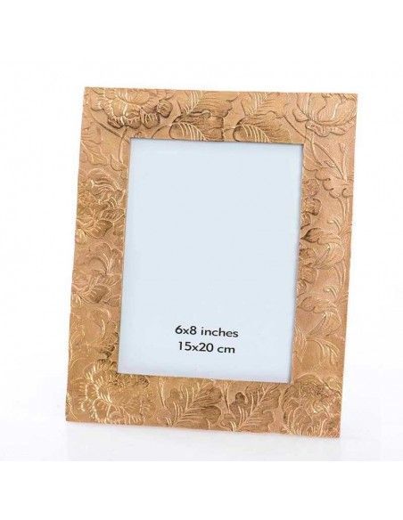 PORTAFOTO DORADO FLOR 10x15 o 15x20
