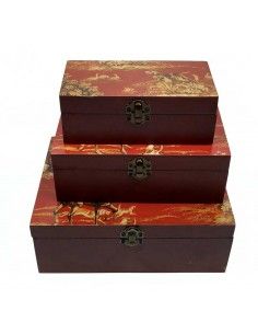 CAJA DE MADERA SET DE TRES 23x18 2