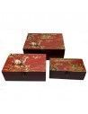 CAJA DE MADERA SET DE TRES 23x18
