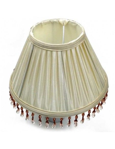 PANTALLA CONICA PLISADA BEIGE E27 15x25