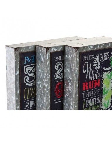 CUADRO DE METAL COCTAIL SET DE TRES 40x32.5