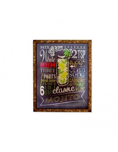 CUADRO DE METAL COCTAIL SET DE TRES 40x32.5