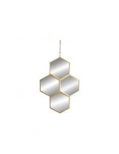 ESPEJO GEOMETRICO DORADO 43x30