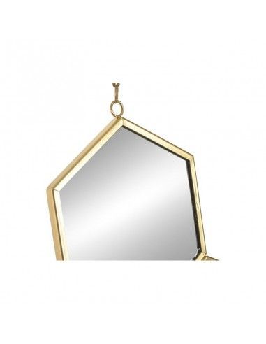 ESPEJO GEOMETRICO DORADO 43x30