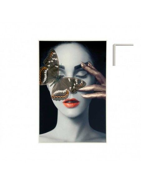 CUADRO MUJER CON MARIPOSA  90x60